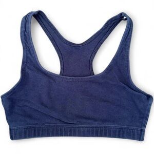 One Step Ahead Navy Blue Cotton-Blend Lounge Bra - Medium